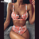 High Waist Bikini Push Up Swimsuit Leopard Swimwear Women Brazilian Bikini Set Biquini Sexy Bathing Suit Women - Sellve