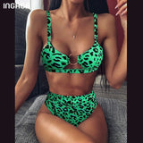 High Waist Bikini Push Up Swimsuit Leopard Swimwear Women Brazilian Bikini Set Biquini Sexy Bathing Suit Women - Sellve