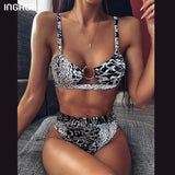 High Waist Bikini Push Up Swimsuit Leopard Swimwear Women Brazilian Bikini Set Biquini Sexy Bathing Suit Women - Sellve