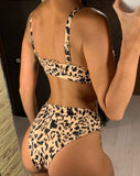 High Waist Bikini Push Up Swimsuit Leopard Swimwear Women Brazilian Bikini Set Biquini Sexy Bathing Suit Women - Sellve