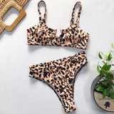 High Waist Bikini Push Up Swimsuit Leopard Swimwear Women Brazilian Bikini Set Biquini Sexy Bathing Suit Women - Sellve