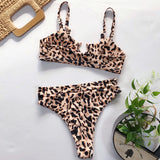 High Waist Bikini Push Up Swimsuit Leopard Swimwear Women Brazilian Bikini Set Biquini Sexy Bathing Suit Women - Sellve