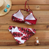 Sexy Push Up Bikinis Set Swimwear Women Swimsuits Bathing Suit Women Halter biquini Leaf Print Beach Wear Bikini - Sellve