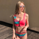 Sexy Bikini Set Leopard Swimwear Women 2020 Patchwork Swimsuits Push Up Bikini Printed Bikinis Mujer Beach Wear - Sellve